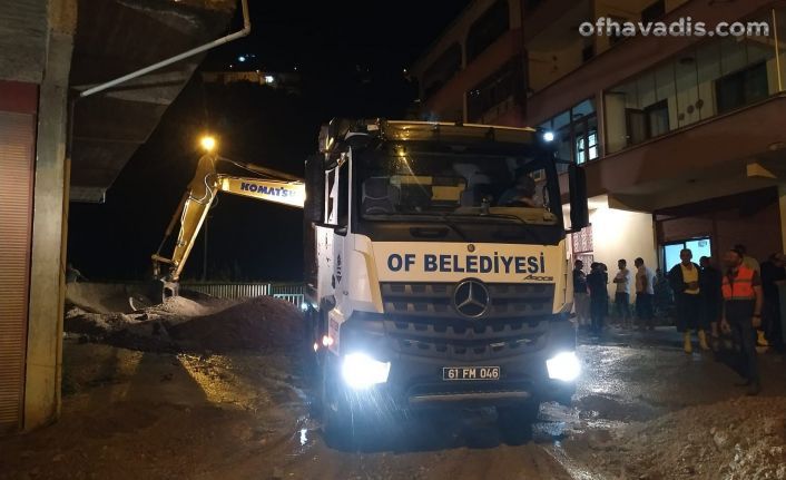 Of Belediyesi’nden Fındıkoba su baskınına anında müdahale