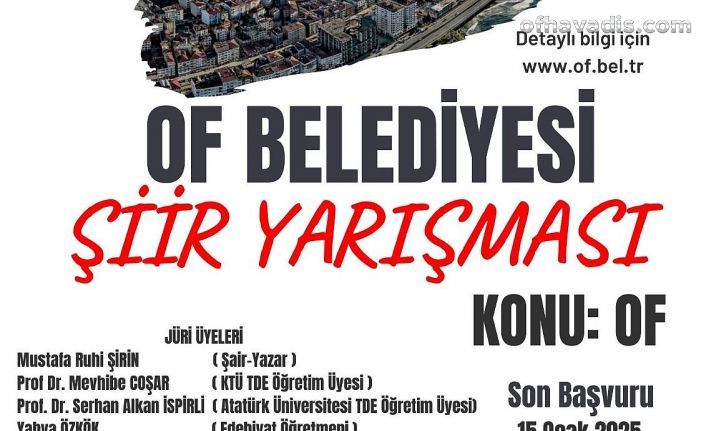 Of Belediyesi'nden OF temalı Şiir Yarışması