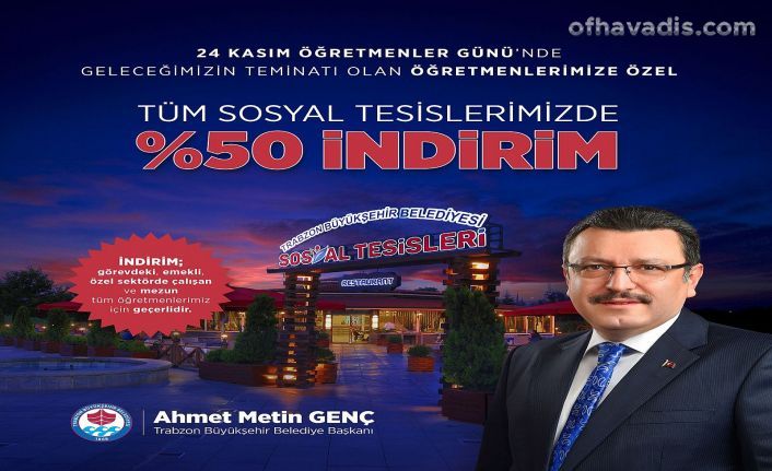 Büyükşehirden öğretmenlere 24 Kasım özel indirimi